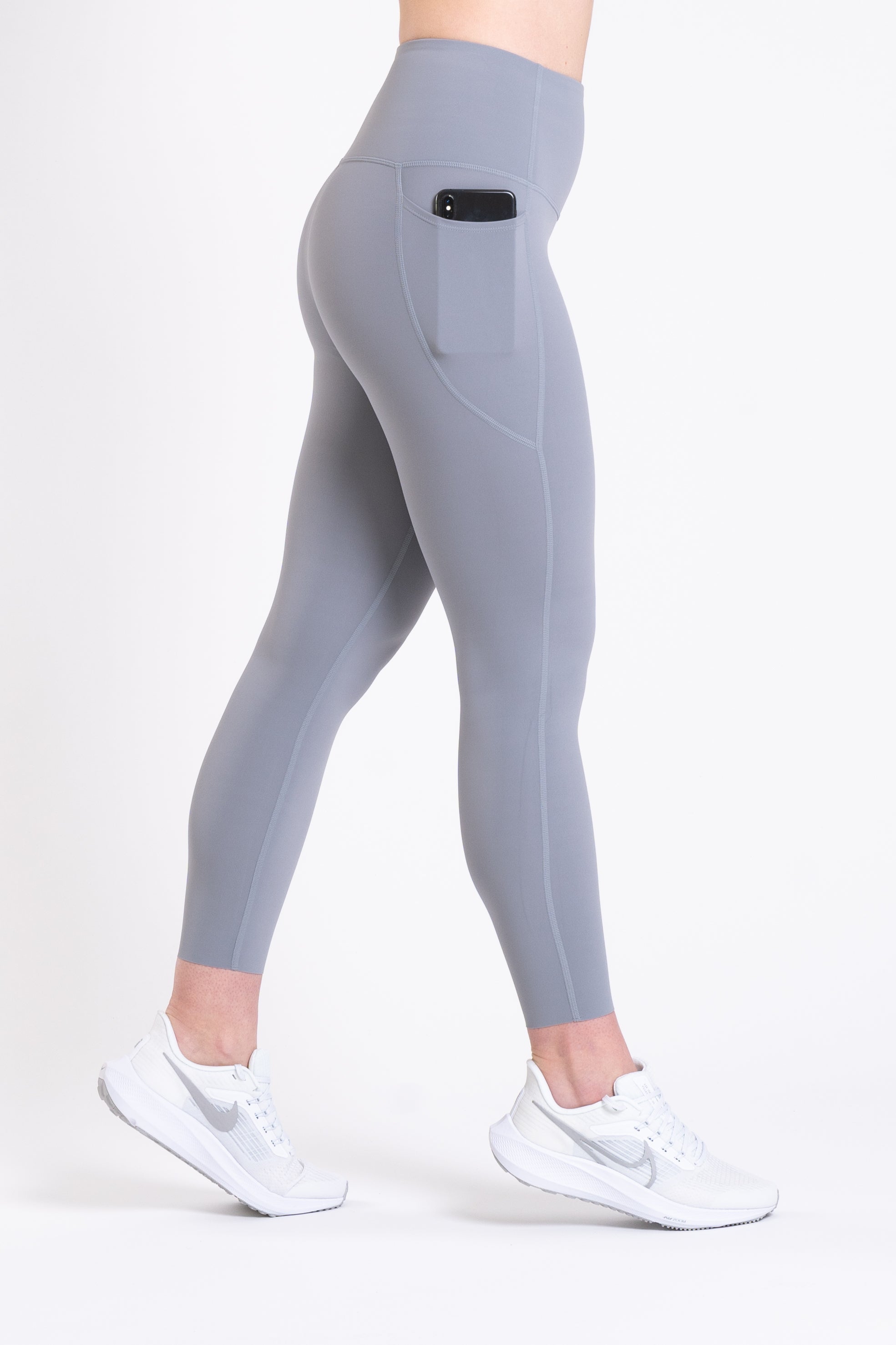 Racer Side Pocket Leggings - Cloud Grey