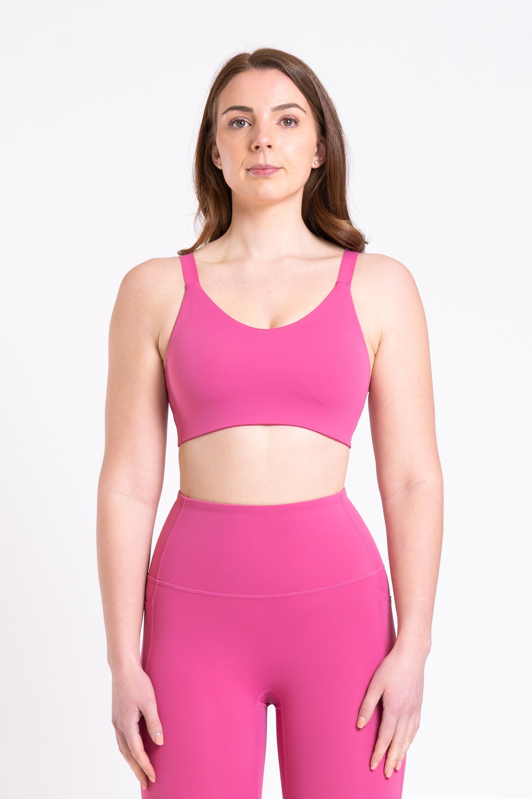 Racer Sports Bra - Hot Pink
