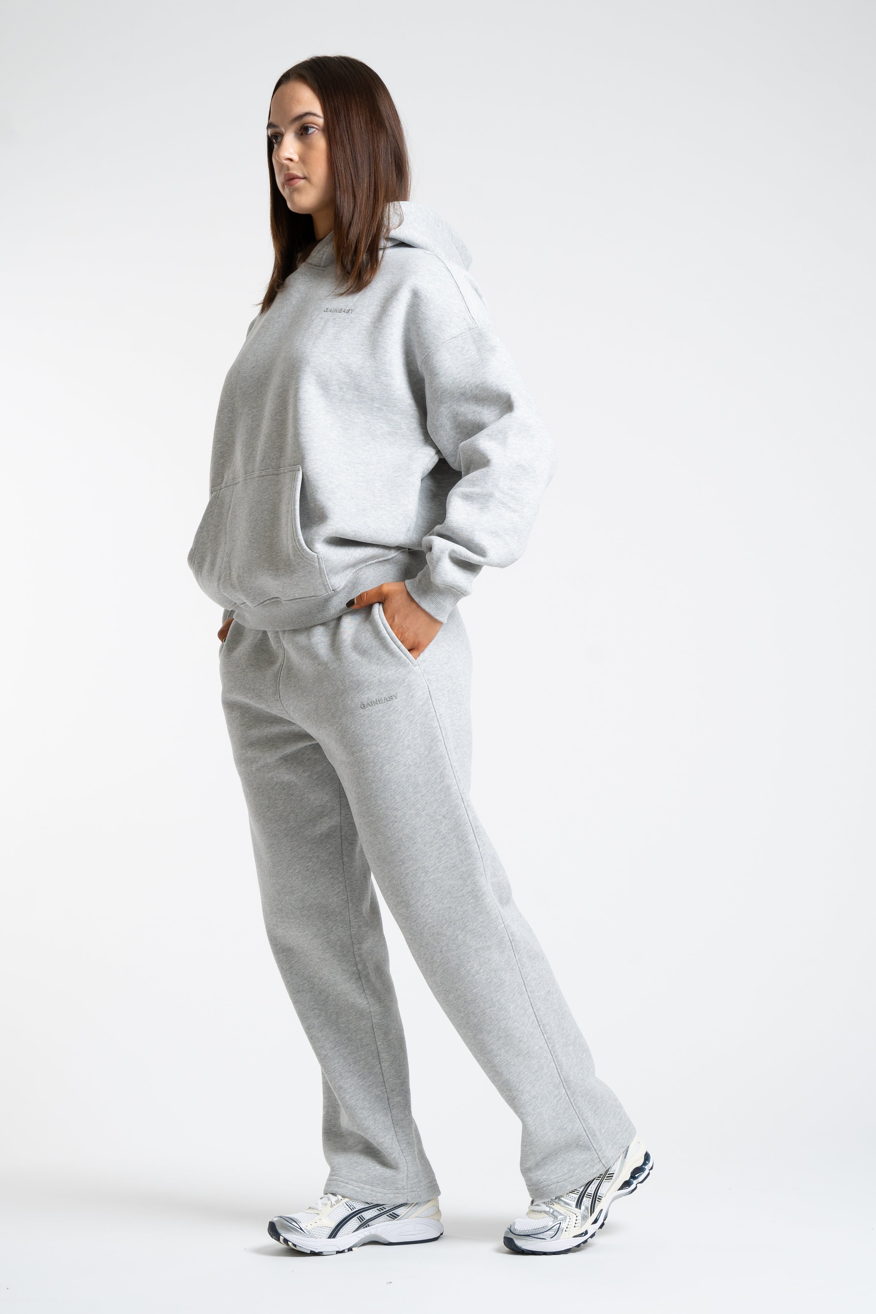 Warm Up Oversized Hoodie - Grey Marl