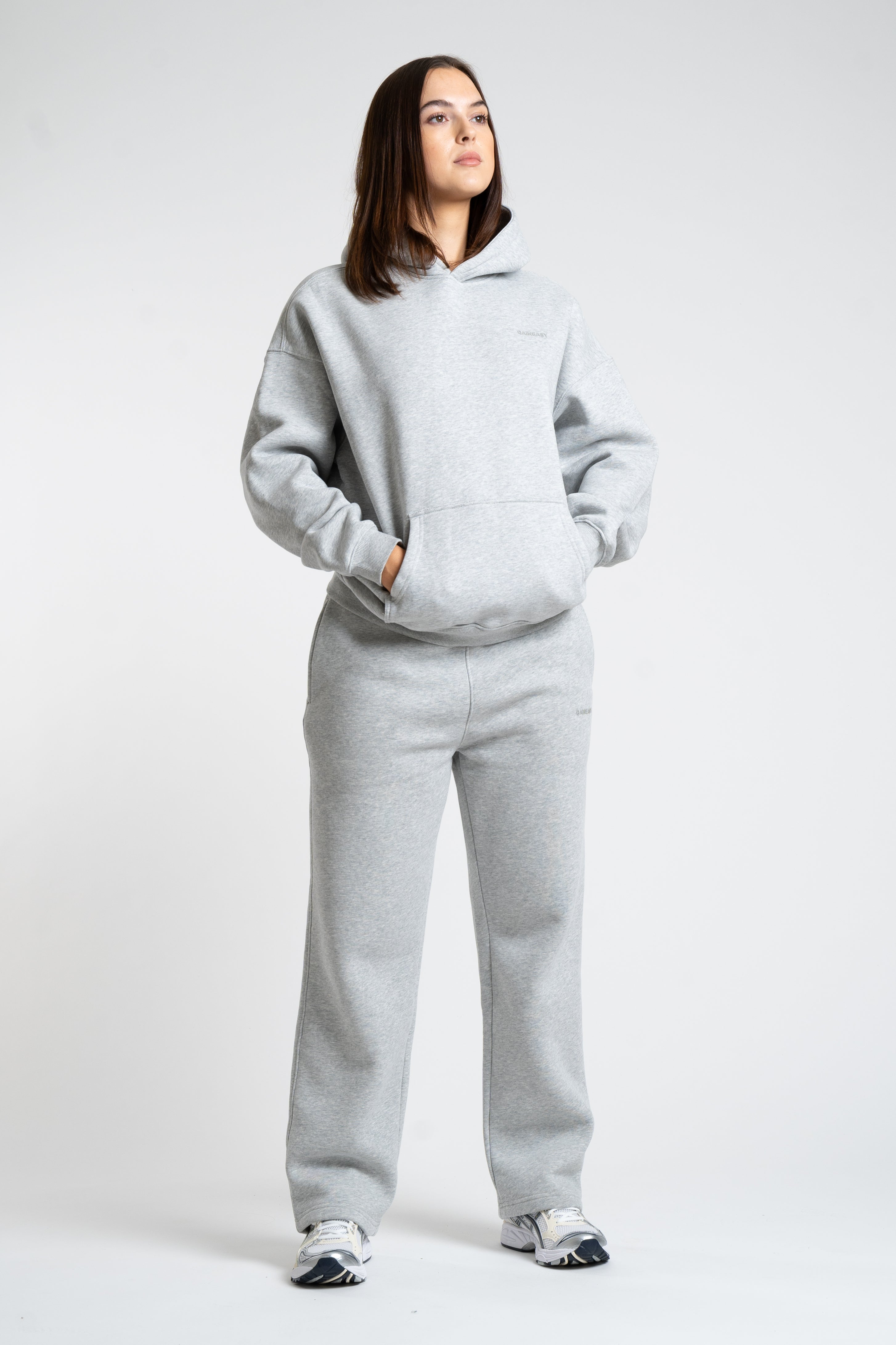 Warm Up Oversized Hoodie - Grey Marl