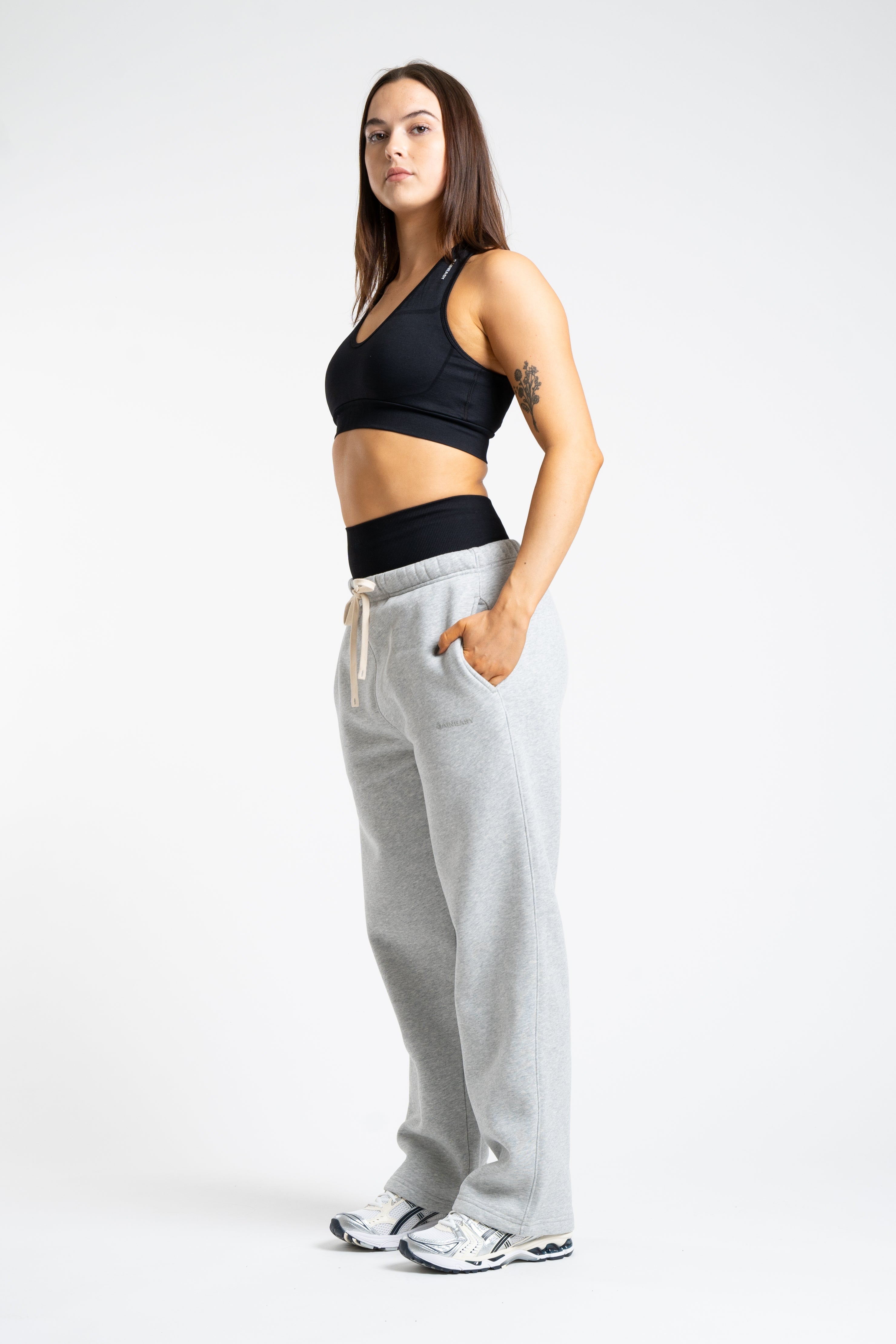 Warm Up Straight Leg Sweatpants - Grey Marl