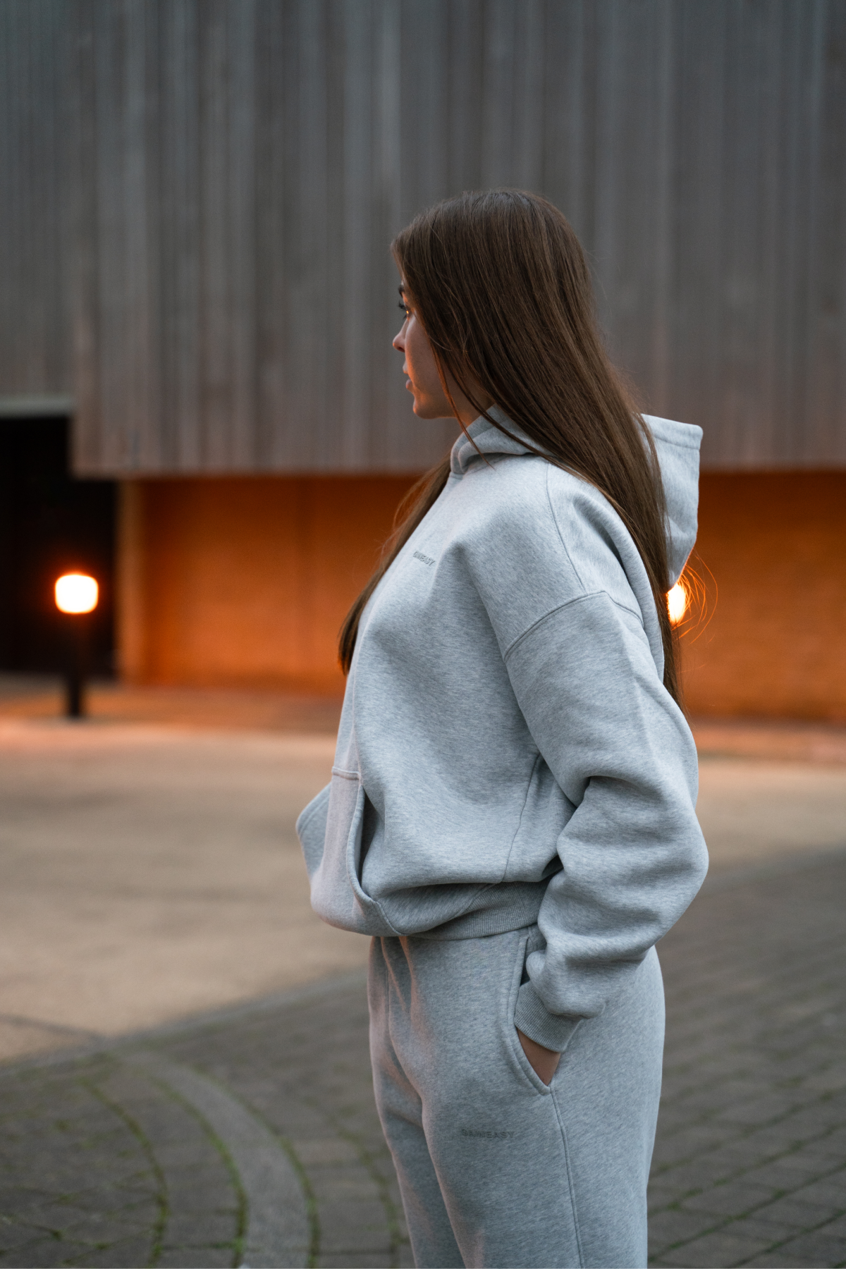 Warm Up Oversized Hoodie - Grey Marl