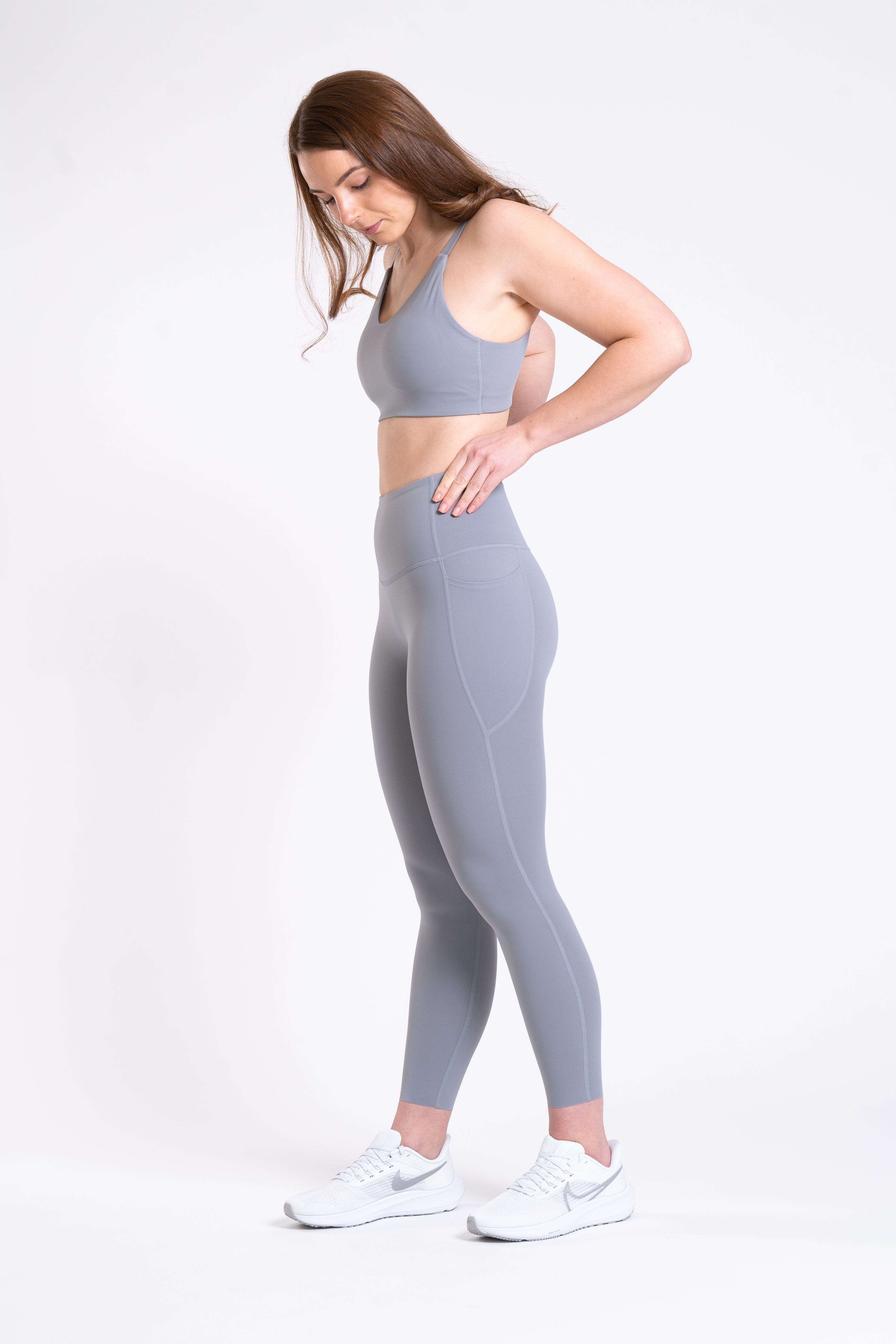 Racer Sports Bra - Cloud Grey
