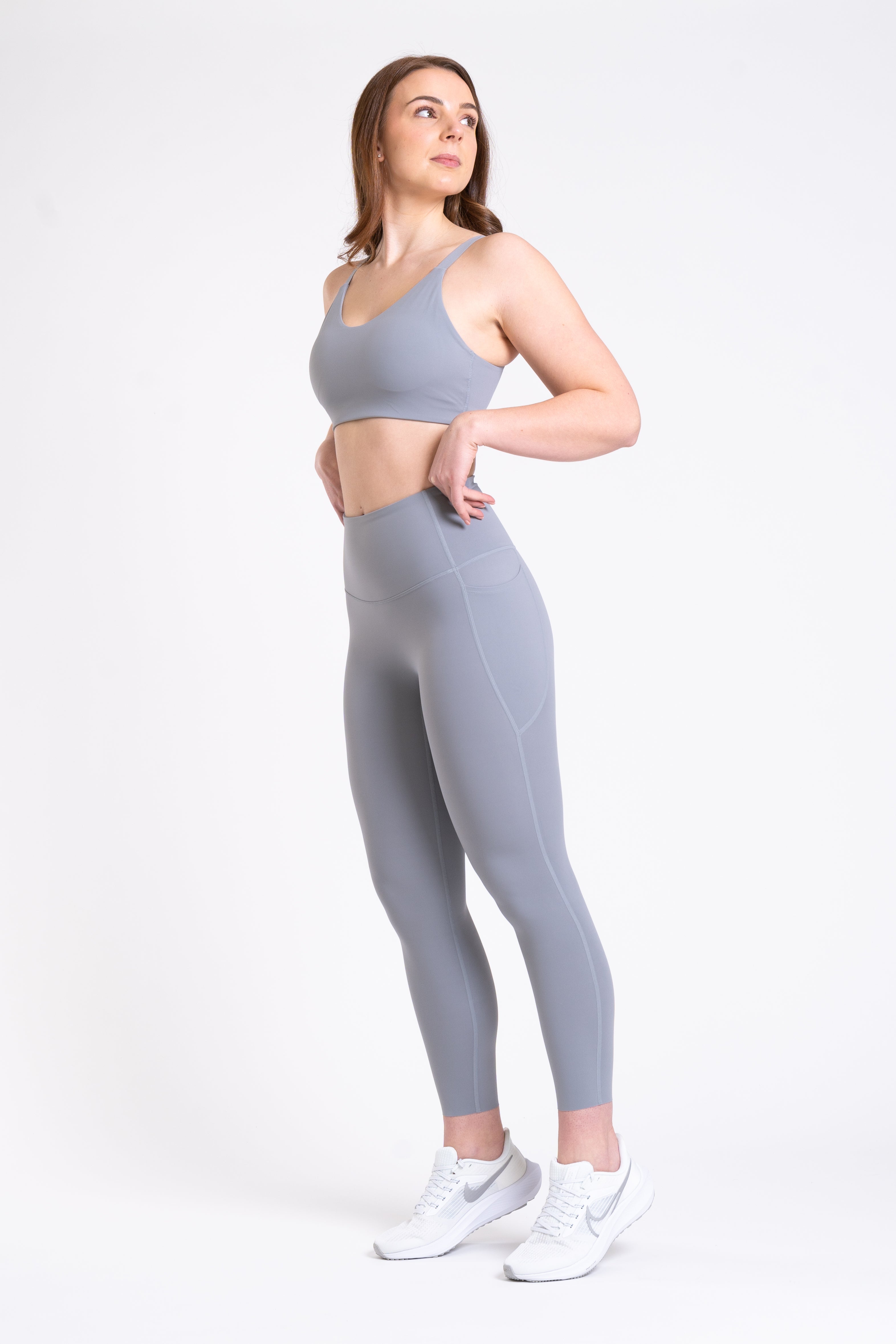 Racer Side Pocket Leggings - Cloud Grey