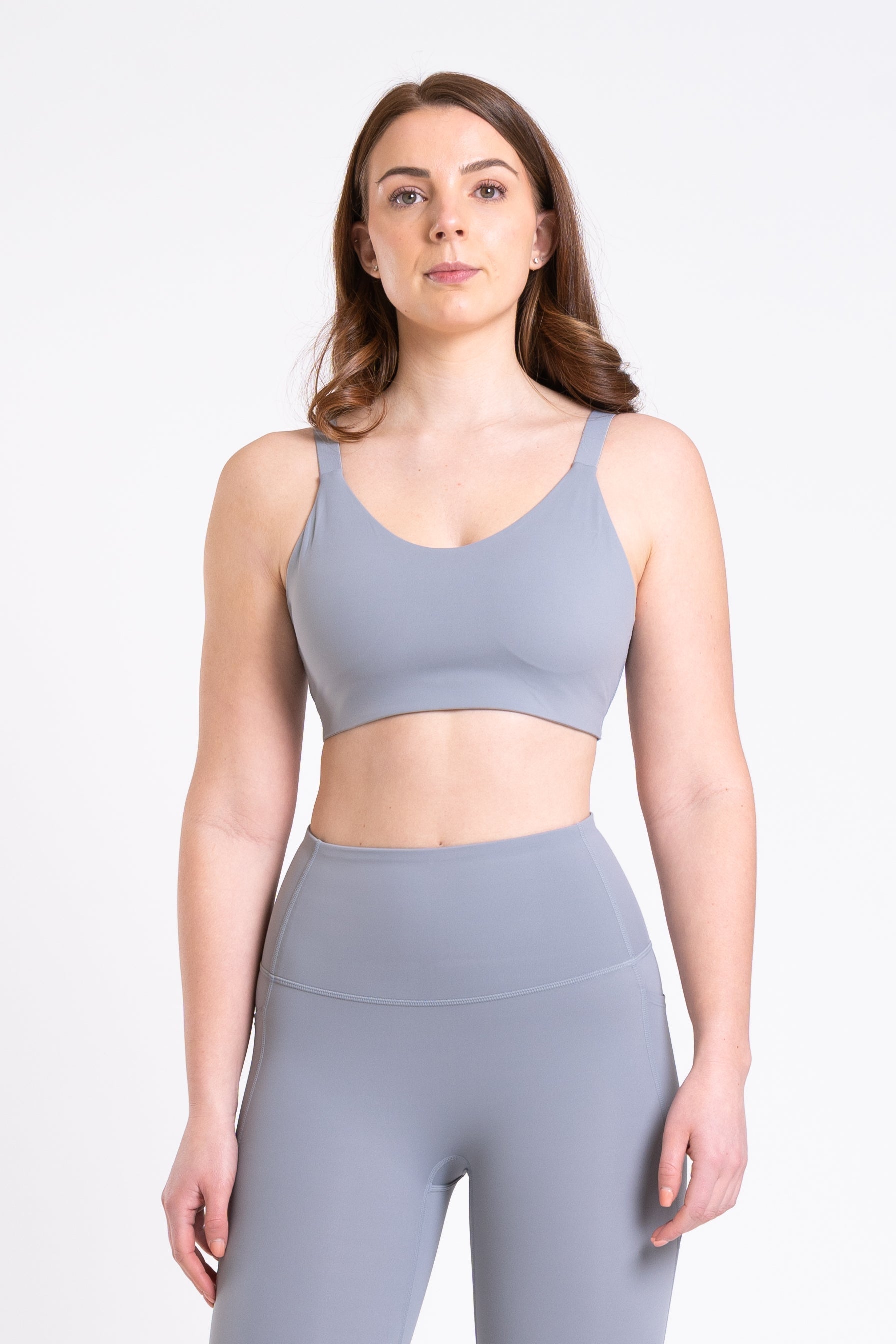 Racer Sports Bra - Cloud Grey