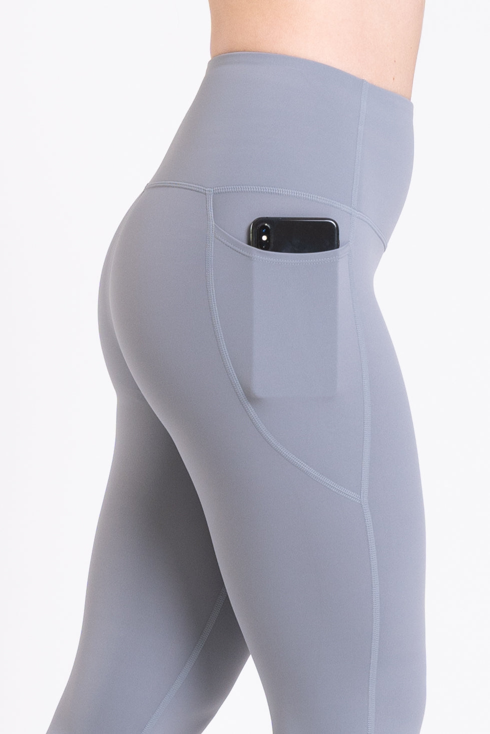 Racer Side Pocket Leggings - Cloud Grey
