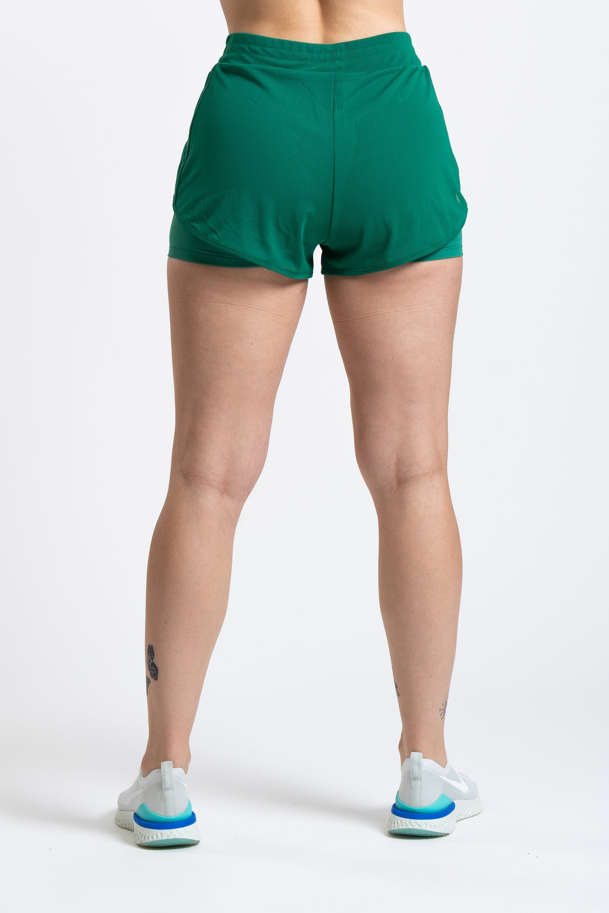 Racer 2 In 1 Shorts - Forest Green