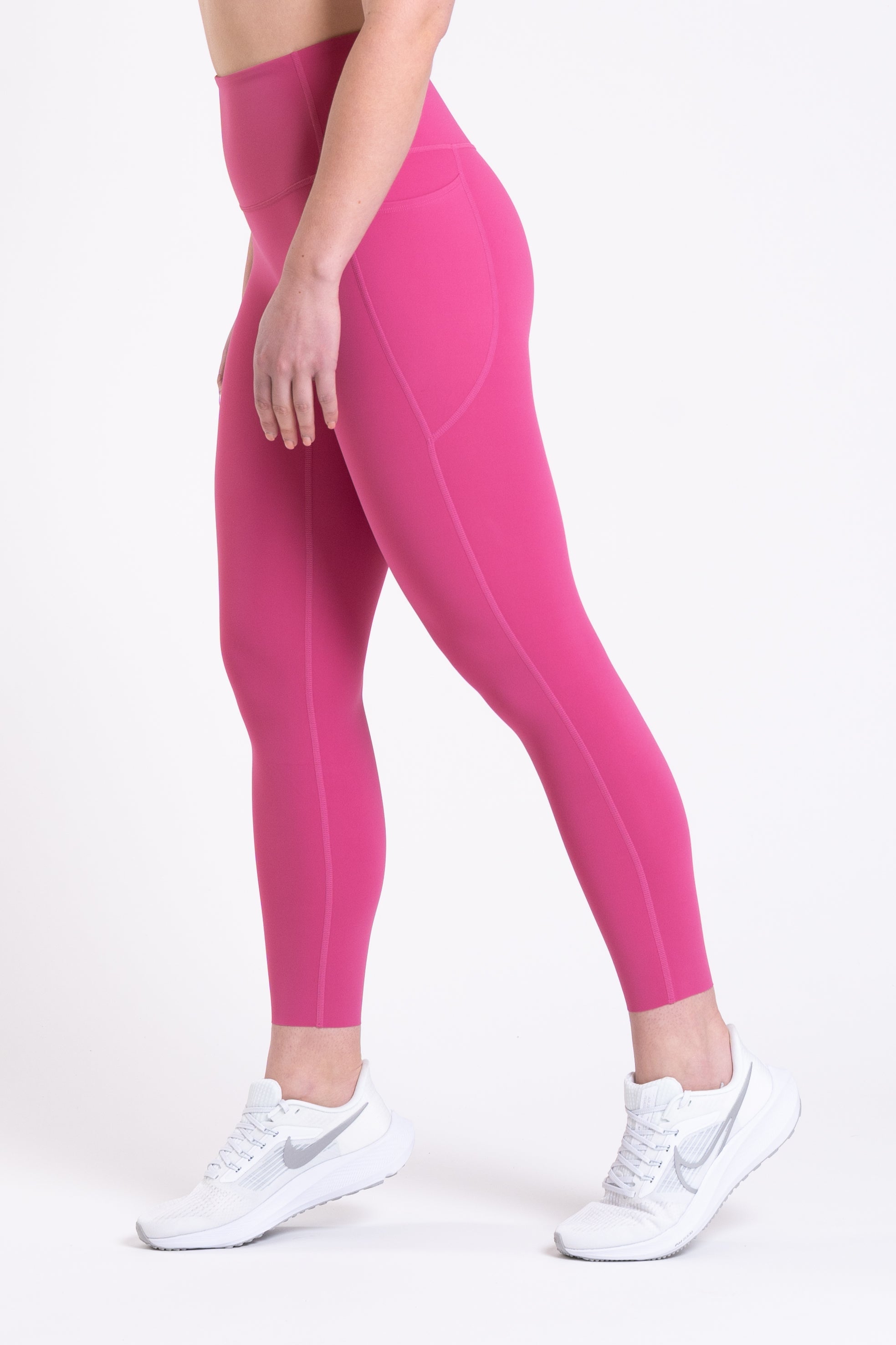 Racer Side Pocket Leggings - Hot Pink