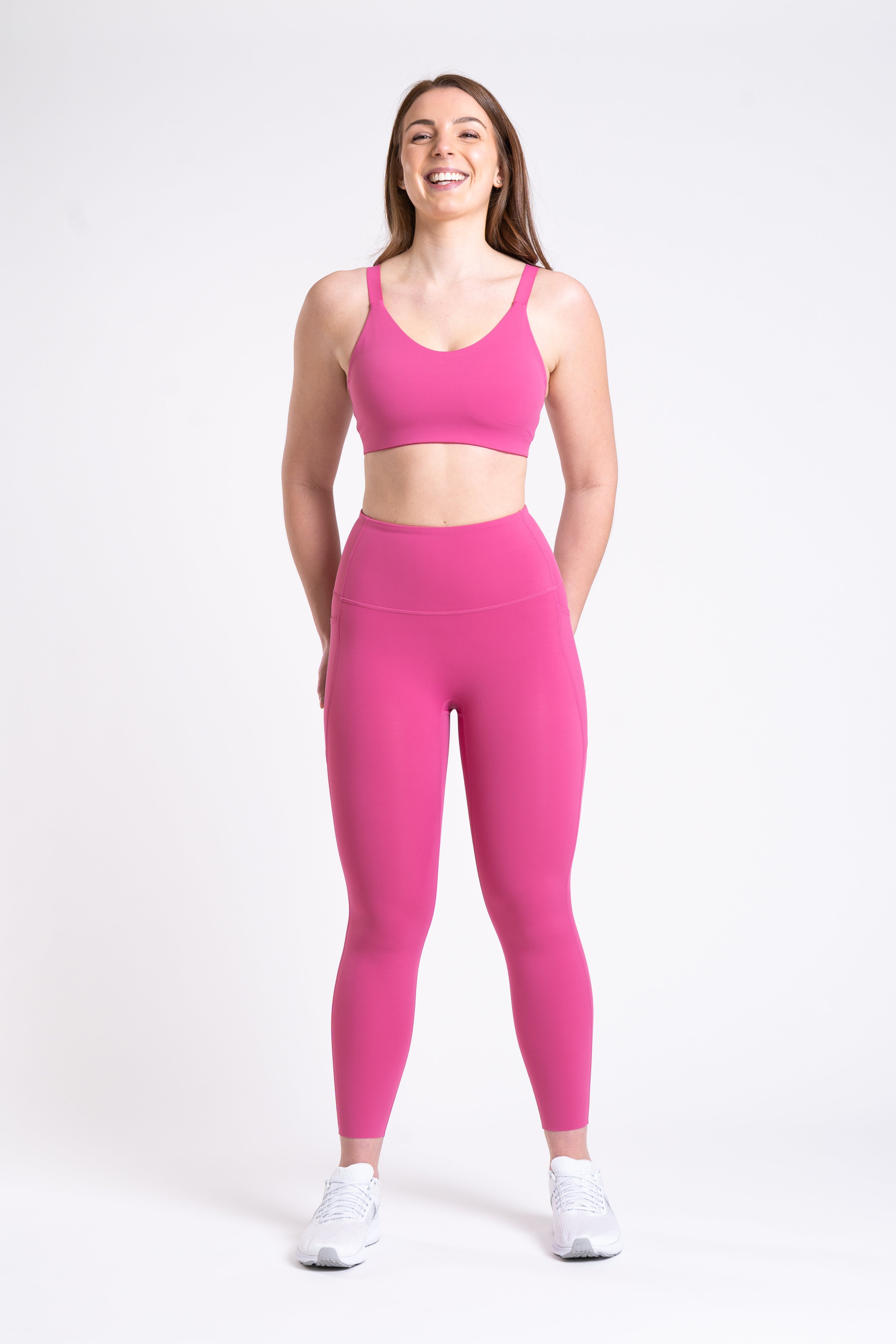 Racer Sports Bra - Hot Pink