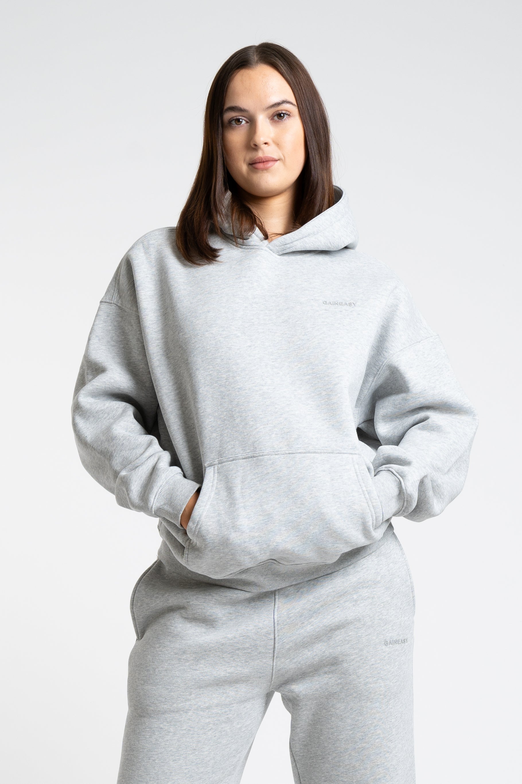 Warm Up Oversized Hoodie - Grey Marl